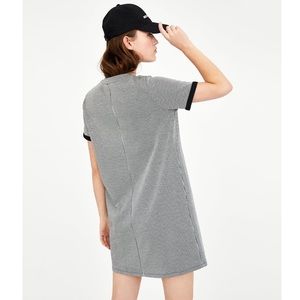 ZARA striped jacquard shift dress